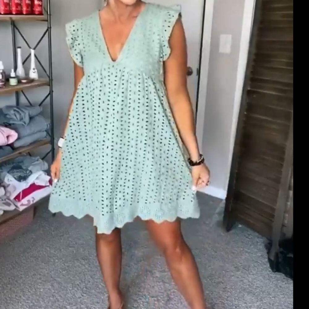 California Romper Dress Women’s Small Shorts Pockets‎ Cotton Flowy V Neck